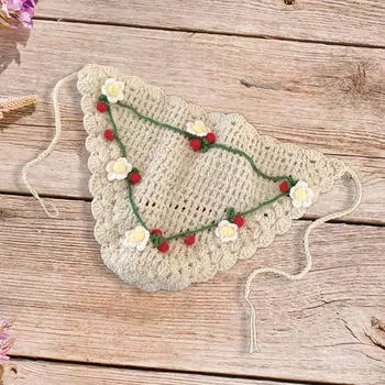 Вязаный крючком шарф-бандана для женщин и девочек на голову, праздничная повседневная одежда бежевый