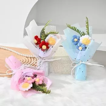 Вязаный многоцветный орнамент ромашка домашняя вечеринка пуховые цветы креативный реквизит для фотосъемки на День святого Валентина подарочные аксессуары