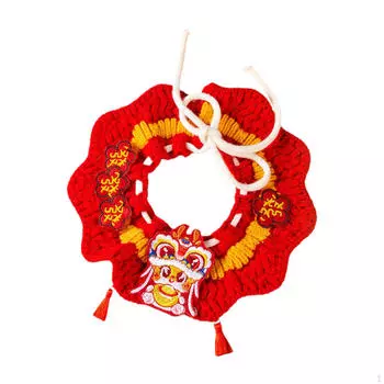 Вязаный ошейник для кошек, регулируемый, удобный, декоративный, милый, ручная работа, вязаный год, ручная работа M