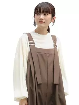 Вязаный плиссированный объемный рукав трикотажный пуловер IVORY ОДИН РАЗМЕР [Beams Heart] L/S женский слоновая кость