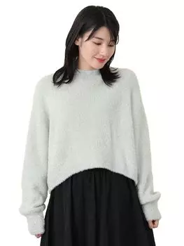 Вязаный пуловер Lame Shaggy Knit БЕЛЫЙ ОДИН РАЗМЕР [Beams Heart] L/S для женщин
