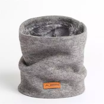 Вязаный шарф унисекс: Уютная, однотонная, всесезонная теплая шапка-ушанка WB59-13, 24*21cm белый