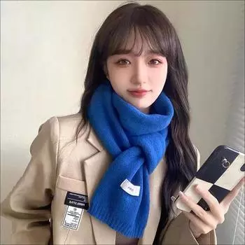Вязаный шарф женский атмосфера мягкий восковой прилив пара теплый шарф на шею студенческая модель красный