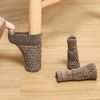 Вязаный шерстяной чехол для ног стола и стула, защитный чехол для ног табурета, войлочное дно, устойчивый к трению, противоскользящая подставка для ног стола, пол с защитой от царапин