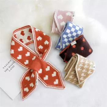 Вязаный шерстяной шарф женский осенне-зимний однотонный модный теплый шарф чёрный