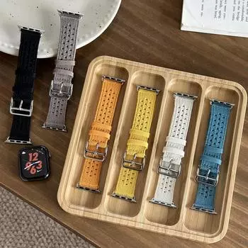 Вязаный спортивный ремешок для Apple Watch Band 46 мм 38 мм 40 мм 41 мм 44 мм 42 мм 45 мм 49 мм Браслет для iWatch Series 9 8 7 6 5 4 3 SE Ultra 2 38/40/41/42S10 белый