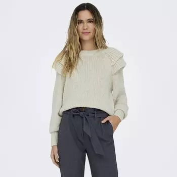 Вязаный свитер Alicia с длинными рукавами и круглым вырезом ТОЛЬКО для женщин L белый