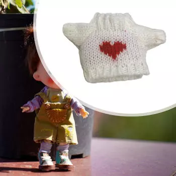 Вязаный свитер для куклы, очаровательная одежда, модные аксессуары для костюмов, одежда для 7,87 дюймов