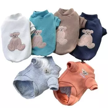 Вязаный свитер для собак с медведем, одежда для маленьких собак, кошек, собак, куртка, модная одежда для шнауцера, Тедди, товары для домашних животных XS белый