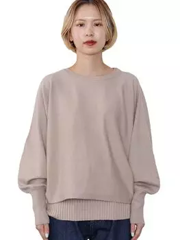 Вязаный свитер Dolman x Rib Knit, комплект, бежевый, бесплатный [Beams Heart], длина: 1/4, женский бежевый