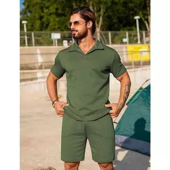 Вязаный свитер Новая независимая станция поставки мужская повседневная однотонная рубашка с лацканами короткий рукав накидка S