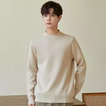 Вязаный свитер Осенний и зимний утолщенный свитер Свитер с круглым вырезом Топ Универсальная высококачественная мужская одежда M