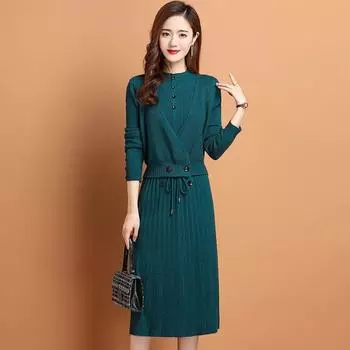 Вязаный свитер, пуловер, женский, осень-зима 2022, женский свитер средней длины, до колена, женский свитер One Size чёрный