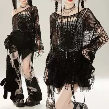 Вязаный свитер с рисунком паутины, кисточками и кромкой, ажурный стиль, однотонный пуловер, свободный крой, длинный рукав, свитер, пальто S абрикосовый