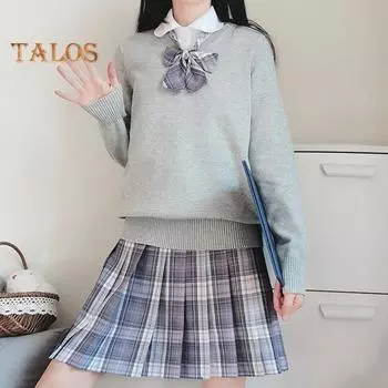 Вязаный свитер с V-образным вырезом, однотонный, с длинным рукавом, ребристым подолом, манжетой, стандартный крой, свитер для повседневной носки, для уличной вечеринки на осень-зиму S чёрный