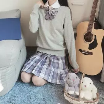 Вязаный свитер с V-образным вырезом, однотонный, с длинным рукавом, ребристым подолом, манжетой, стандартный крой, свитер для повседневной носки, для уличной вечеринки на осень-зиму S чёрный