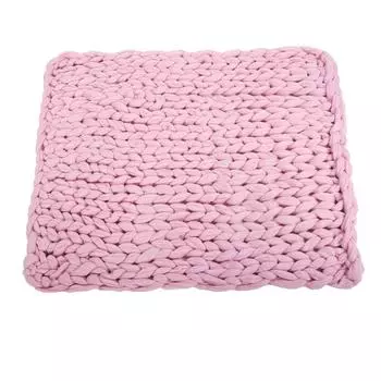 Вязаный толстый плюшевый диван-одеяло Теплое мягкое супер большое объемное (Розовый 100 * 120 см / 39,4 * 47,2 дюйма)