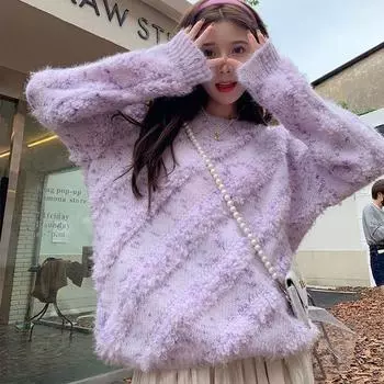 Вязаный топ, дизайнерский пуловер, пуловер с длинными рукавами, женский свитер, осень 2023, свободный мягкий клейкий свитер, пуловер, женские топы