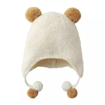 Вязаный вязаный Bonten Baby Free White [MIKI HOUSE] Капюшон, Капюшон, Шапка, Шапка, Однотонный, Мальчики, Девочки, Младенцы, Дети, Одежда, Детская одежда, 43-9202-497 белый