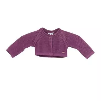 Вязаный жакет на пуговицах 1631PUW16 девочка 6 MESES фиолетовый