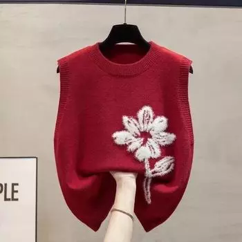 Вязаный жилет для женщин на весну и осень. Верхняя одежда свободного кроя. Трикотажный жилет. S