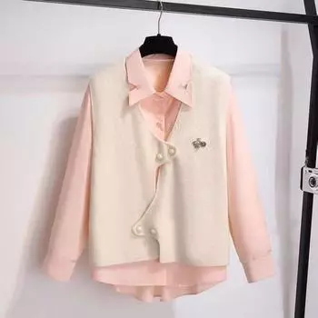 Вязаный жилет женский, весна-осень 2023, новая корейская версия, модный повседневный свитер без рукавов, кардиган, жилет, женский топ One Size зелёный