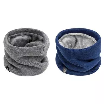 Вязаный зимний утеплитель для шеи для мужчин и женщин, шарф для холодной погоды (серый)