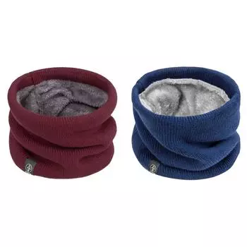 Вязаный зимний утеплитель для шеи для мужчин и женщин, шарф для холодной погоды (Красное вино) Q