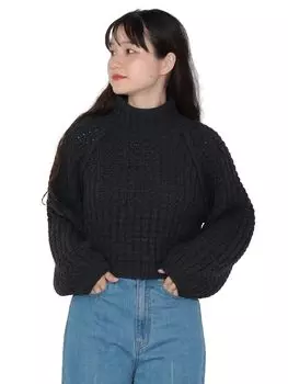 Вязать o Waffle Flopped PO CHARCOAL ONE SIZE [Beams Heart] L/S для женщин древесный уголь