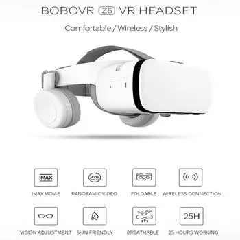 Vr Box Виртуальная реальность 3d очки гарнитура шлем для смартфонов сотовый телефон мобильный 4,7-6,5 дюймов Bluetooth Vr беспроводной рокер Z61