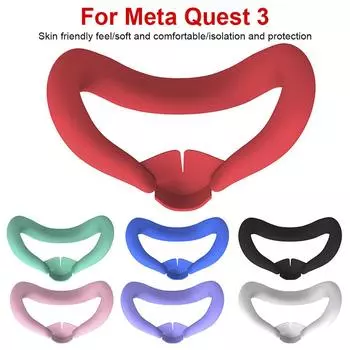 VR Face Cover для Meta Quest 3 Силиконовая маска для глаз Пот Пыленепроницаемая сменная силиконовая накладка для лица для Quest 3 VR Аксессуары синий