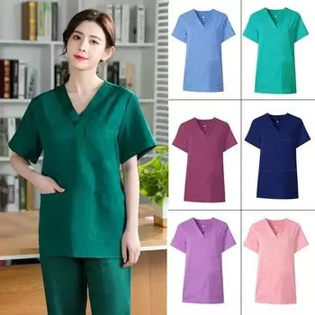 Врачебный комбинезон мужской операционный комплект с щеткой для рук комплект с длинным рукавом женский хлопковый комплект с коротким рукавом операционный салон красоты S зелёный