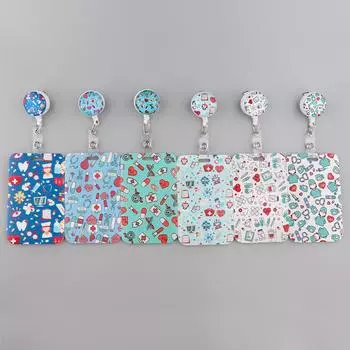 Врачи, медсестры и персонал Легко тянуть рукав для карт Симпатичный круглый может вращаться Обучающий рукав для карт контроля доступа Подвесные удобные аксессуары