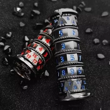 Вращающаяся башня для игральных костей 7 в 1 Многогранник Металлический игральный кубик с вращающимся шариком Металл D