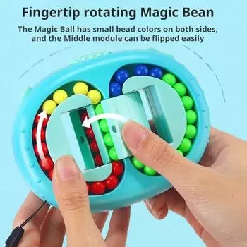 Вращающаяся цветная игрушка-боб с кнопкой массажа, двухсторонняя обучающая головоломка для снятия стресса и беспокойства зелёный