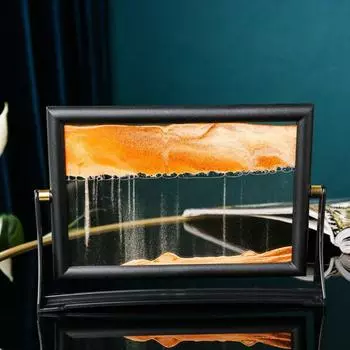 Вращающаяся движущаяся песчаная художественная картина для дома, струящийся песок, 3D-песочный пейзаж в движении, рождественский подарок, песочные пейзажи 5inch жёлтый