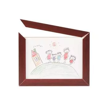 Вращающаяся фоторамка Сменная рамка для фотографий Креативная деревянная рамка для детского рисунка для детей Red-brown-15.5*20*4cm