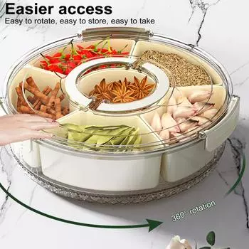 Вращающаяся карусель для закусок, многофункциональная вращающаяся подставка для закусок, набор для вечеринок, пикников, путешествий, пищевая для фруктов