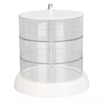 Вращающаяся коробка для хранения спонжей для макияжа, 3 слоя, пылезащитная прозрачная коробка для дисплея для браслетов, ювелирных изделий