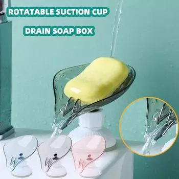 Вращающаяся коробка для мыла на присоске, коробка для туалетного мыла без гвоздей, полка для хранения синий