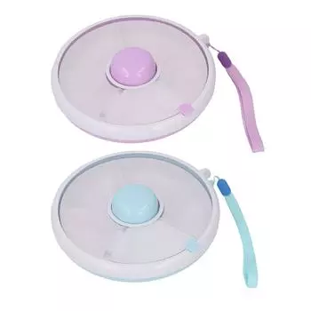 Вращающаяся коробка для закусок с крышкой, 5 отделений, дозатор, влагостойкий, герметичный, портативный, для детей, для фруктов, вращающийся, H Purple