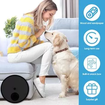 Вращающаяся круглая доска для царапания когтей собак, съемная нескользящая доска для царапания собак с 6 отделениями для закусок, гвозди, царапка, наждачная бумага синий