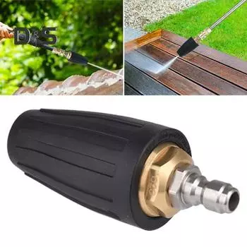 Вращающаяся латунная насадка 4000 PSI для мойки высокого давления Турбо-насадка 360° Распылительная насадка для мойки автомобилей 25