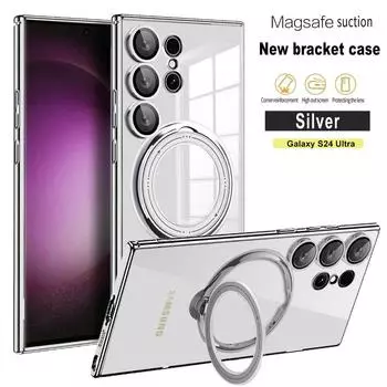 Вращающаяся магнитная подставка Bright Shield подходит для чехла для телефона Samsung S24Ultra, всесторонний чехол для защиты от падений A05S для объектива Samsung S24Ultra