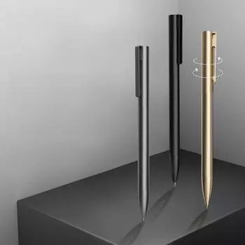 Вращающаяся металлическая гелевая ручка Beifa - черная 0,5 мм, стильный фирменный подарок 0.5mm