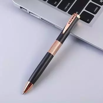 Вращающаяся металлическая шариковая ручка для бизнеса, офиса, 1,0 мм, ручка для подписи для ежедневного письма (черные чернила)