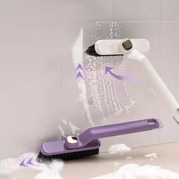 Вращающаяся многофункциональная щетка для чистки щелей с жесткой щетиной, щетка для чистки щелей на плитке в ванной комнате с глухими концами белый