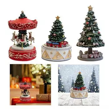 Вращающаяся музыкальная шкатулка, украшение, подарок, настольная рождественская музыкальная шкатулка, музыкальная фигурка для детей, женщин, мужчин, свадеб, нового года, полок