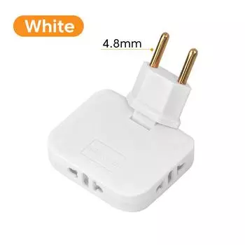 Вращающаяся на 180 градусов розетка 3-в-1 EU Plug Converter Удлинитель для путешествий EU Multi-Plug Тонкий беспроводной адаптер для розеток Розетки 4.8mm