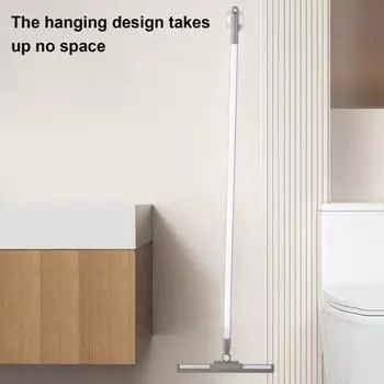 Вращающаяся на 180 градусов щетка для пола с прочной стойкой и резиновым скребком для уборки пола